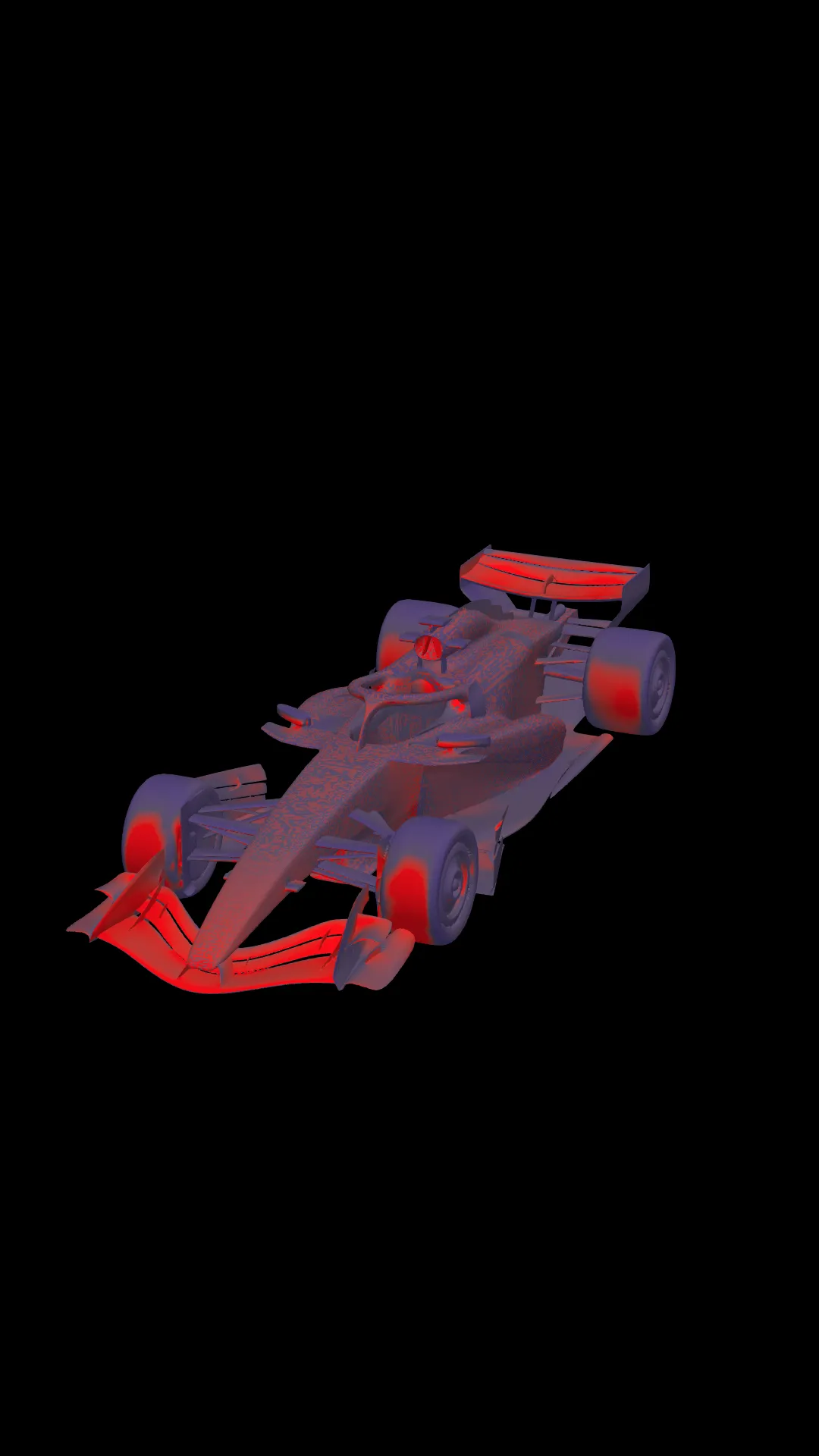 Full F1 car surface pressure visualization